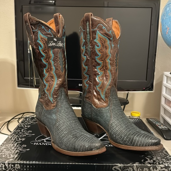 🌟Dan Post ‘Drifter’ LIZARD skin Multicolor western cowgirl boots🌟size 9.5 - Picture 3 of 9